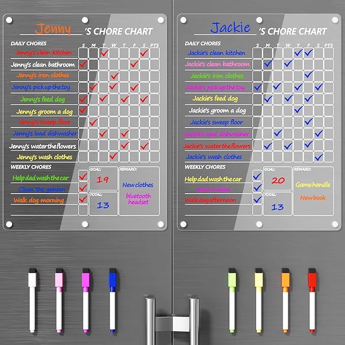 ClearPlan™ Magnetic Fridge Calendar – Clear Acrylic Monthly Whiteboard