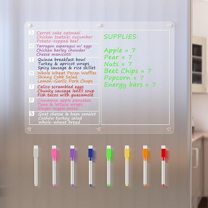 ClearPlan™ Magnetic Fridge Calendar – Clear Acrylic Monthly Whiteboard