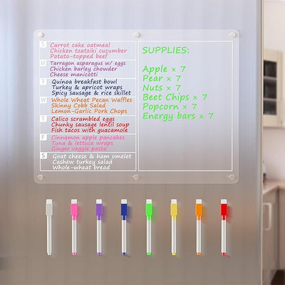 ClearPlan™ Magnetic Fridge Calendar – Clear Acrylic Monthly Whiteboard