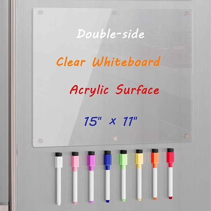 ClearPlan™ Magnetic Fridge Calendar – Clear Acrylic Monthly Whiteboard