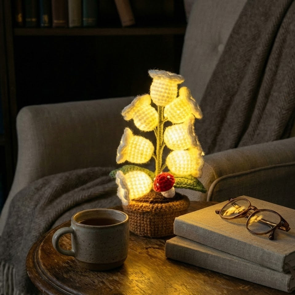 The Eternal Lily: Hand-Woven Glow Lamp