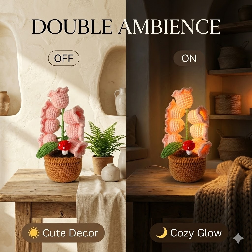 The Eternal Lily: Hand-Woven Glow Lamp