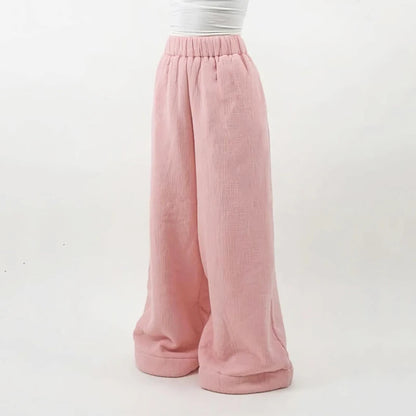 Women'S Warm Woolen Wide Leg Pants Casual Loose Street Fashion Autumn Winter New Products